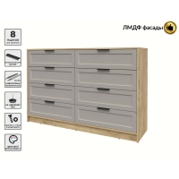 Kомод Тренд КТ-К157 (Дуб золотой ЛДСП/ Луна ЛМДФ) Ш1565 В1020 Г451